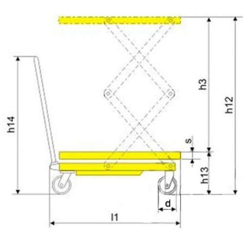 Стол подъемный передвижной 150 кг 302-1100 мм XILIN SPS150